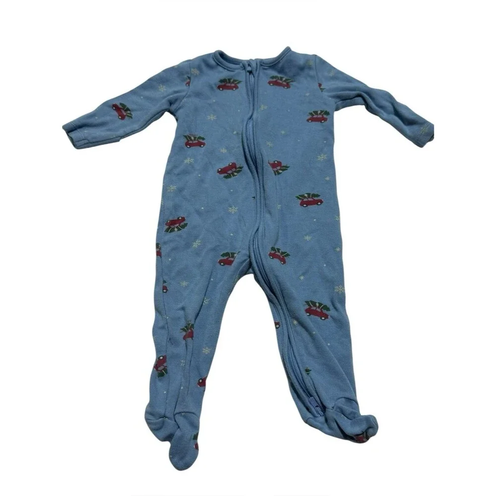 MORI Novelty Printed Bamboo Christmas Snug Fit Zip Up Bodysuit Onesie